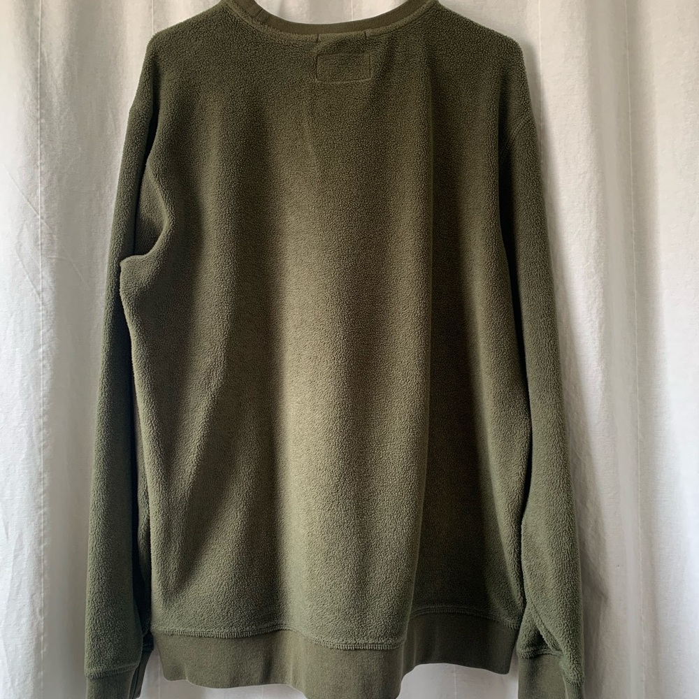 REI Men's Olive Sherpa/Fleece Crewneck